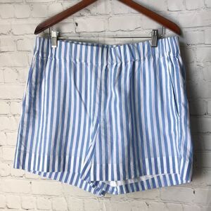 On 34th Blue and White Striped Women's Shorts L